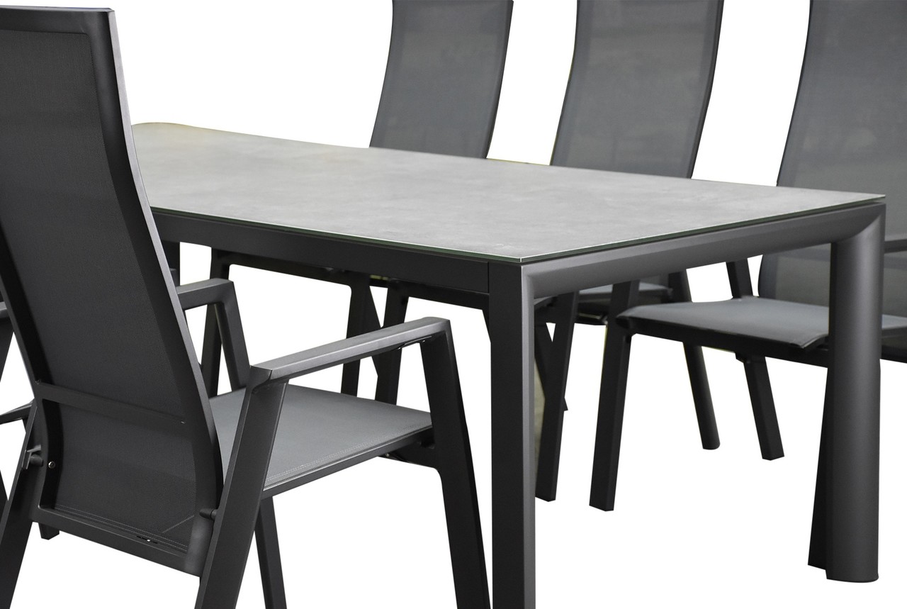 AVH-Collectie Nancy Angora dining tuinset 220x100xH74 7 delig verstelbaar AVH-Collectie Nancy Angora dining tuinset 220x100xH74 7 delig verstelbaar