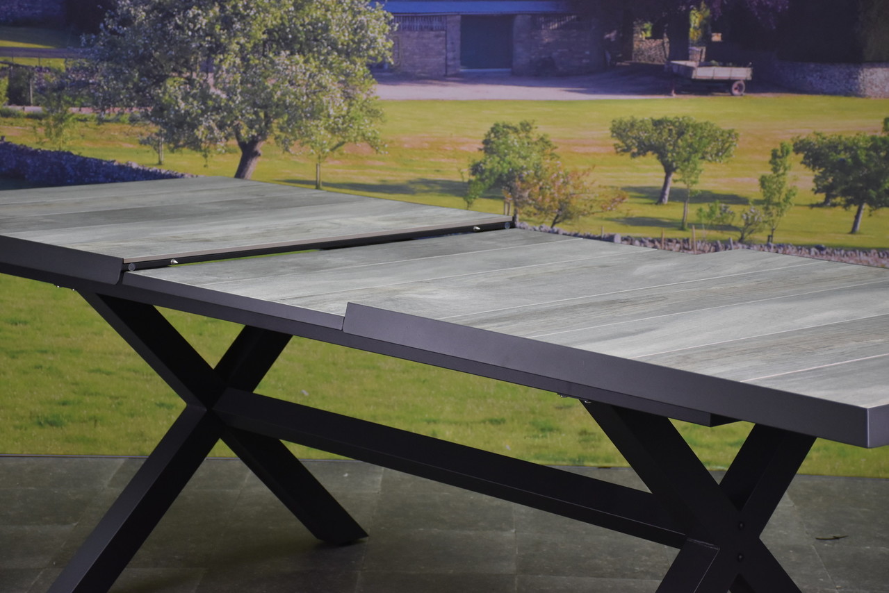 AVH-Collectie Nancy New Delhi dining tuinset uitschuifbaar 204-264x103xH74,5 cm 7 delig verstelbaar AVH-Collectie Nancy New Delhi dining tuinset uitschuifbaar 204-264x103xH74,5 cm 7 delig verstelbaar