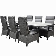 AVH-Collectie Tunis New Delhi dining tuinset uitschuifbaar 204-264x103xH74,5 cm 7 delig verstelbaar