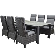 AVH-Collectie Tunis New Delhi dining tuinset 220x100x74,5 cm 7 delig verstelbaar antraciet