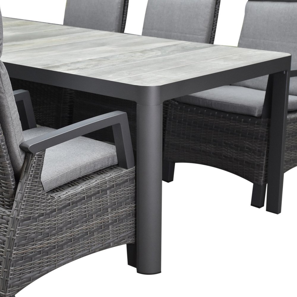 AVH-Collectie Tunis New Delhi dining tuinset 220x100x74,5 cm 7 delig verstelbaar antraciet AVH-Collectie Tunis New Delhi dining tuinset 220x100x74,5 cm 7 delig verstelbaar antraciet