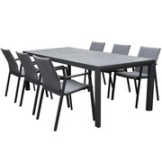 AVH-Collectie Nancy Angora dining tuinset 220x100xH74,5 7 delig aluminium