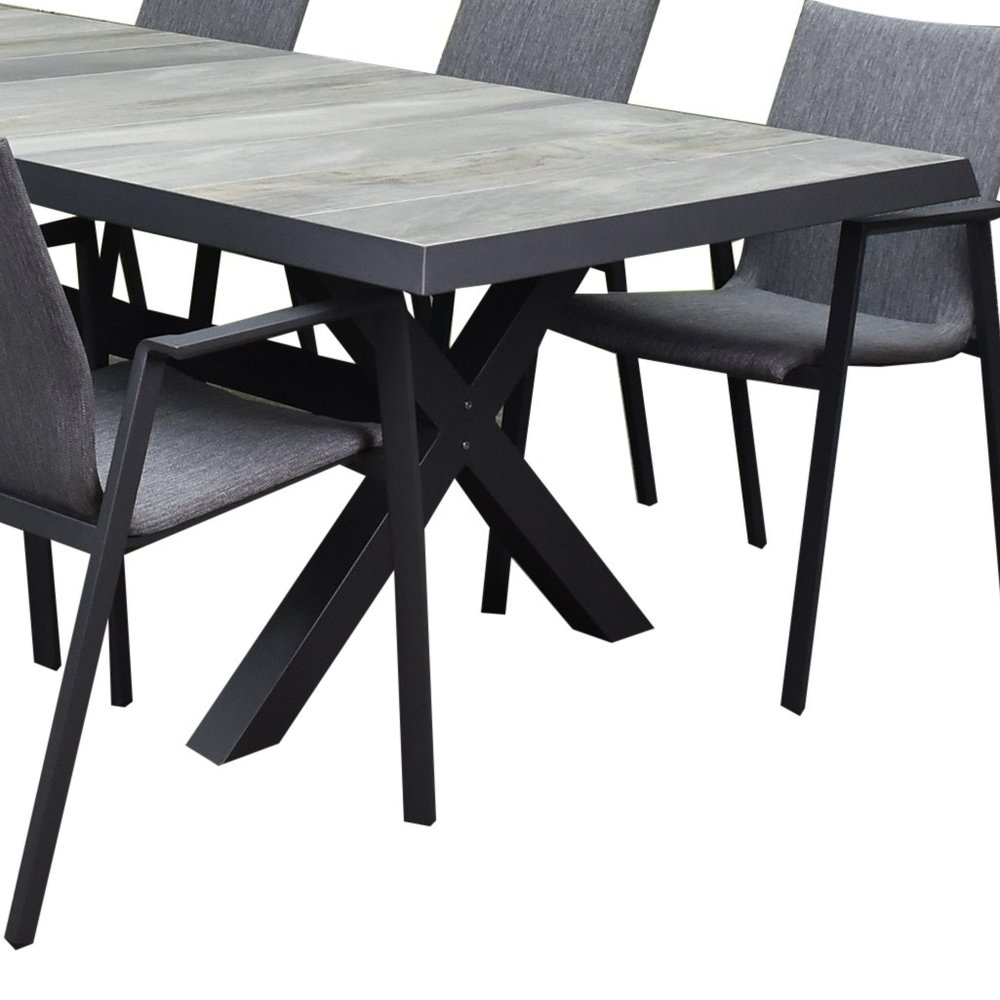 AVH-Collectie Nancy New Delhi dining tuinset 224x103x74,5 cm 7 delig aluminium AVH-Collectie Nancy New Delhi dining tuinset 224x103x74,5 cm 7 delig aluminium