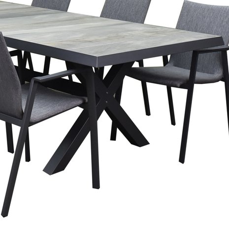 AVH-Collectie Nancy New Delhi dining tuinset 224x103x74,5 cm 7 delig aluminium AVH-Collectie Nancy New Delhi dining tuinset 224x103x74,5 cm 7 delig aluminium