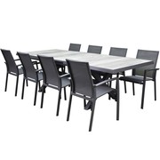 AVH-Collectie Malaga New Delhi dining tuinset uitschuifbaar 204-264x103xH74,5 cm 8 delig  aluminium