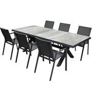 AVH-Collectie New Valley New Delhi dining tuinset 224x103x74,5 cm 7 delig  aluminium