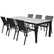AVH-Collectie New Valley Angora dining tuinset 220x100x74,5 cm 7 delig antraciet