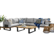 SUNS SUNS Nardo hoek loungeset 5 delig light anthracite mixed weave / matt royal grey