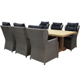 AVH-Collectie Ibiza Antigua dining tuinset 250x120xH77 cm 7 delig grijs AVH-Collectie Ibiza Antigua dining tuinset 250x120xH77 cm 7 delig grijs