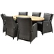 AVH-Collectie Bilbao Ellips dining tuinset 240x120xH76 cm 7 delig kruispoot antraciet verstelbaar AVH-Collectie Bilbao Ellips dining tuinset 240x120xH76 cm 7 delig kruispoot antraciet verstelbaar
