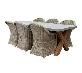 Overgave Overeenstemming Beïnvloeden Norwich Roma dining tuinset 240x100xH77 cm 7-delig Rotan - AVH Outdoor  Tuinmeubelen