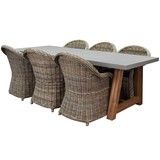 AVH-Collectie Veltis Roma dining tuinset 250x100xH77 cm 7-delig Rotan AVH-Collectie Veltis Roma dining tuinset 250x100xH77 cm 7-delig Rotan