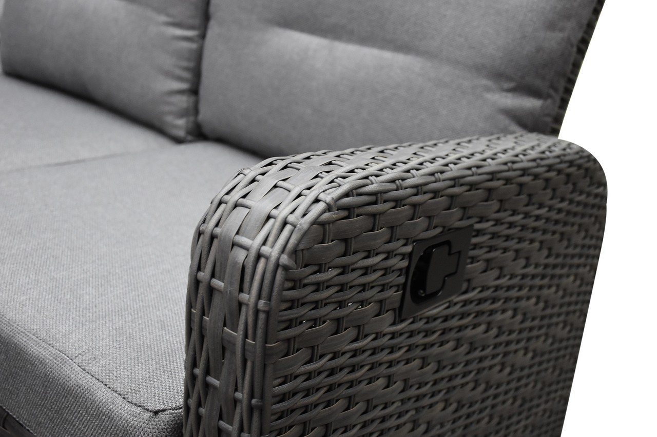 AVH-Collectie Showroommodel Hanoi stoel bank dining loungeset 4 delig verstelbare tafel antraciet AVH-Collectie Showroommodel Hanoi stoel bank dining loungeset 4 delig verstelbare tafel antraciet