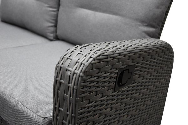 AVH-Collectie Showroommodel Hanoi stoel bank dining loungeset 4 delig verstelbare tafel antraciet AVH-Collectie Showroommodel Hanoi stoel bank dining loungeset 4 delig verstelbare tafel antraciet