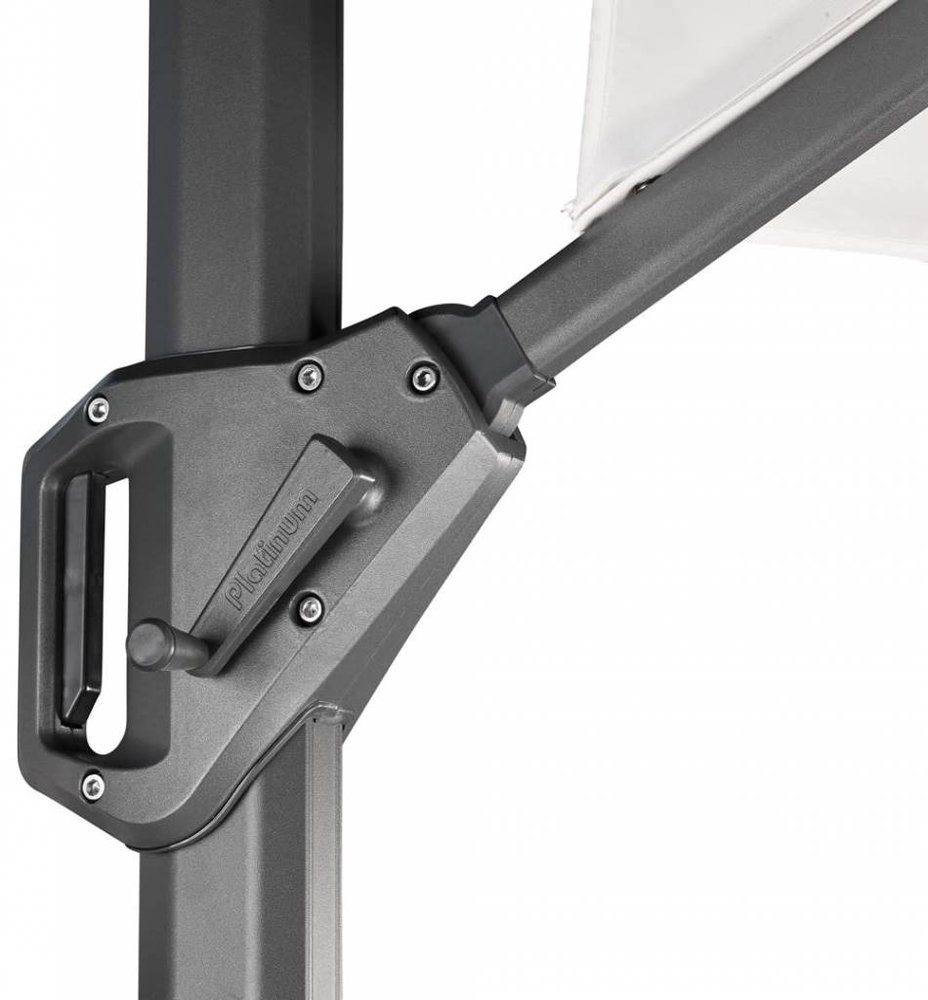 Platinum Challenger T2 300x300 cm antraciet met parasolvoet 120kg en hoes Platinum Challenger T2 300x300 cm antraciet met parasolvoet 120kg en hoes