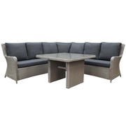 AVH-Collectie Bilbao hoek dining loungeset 4-delig grijs