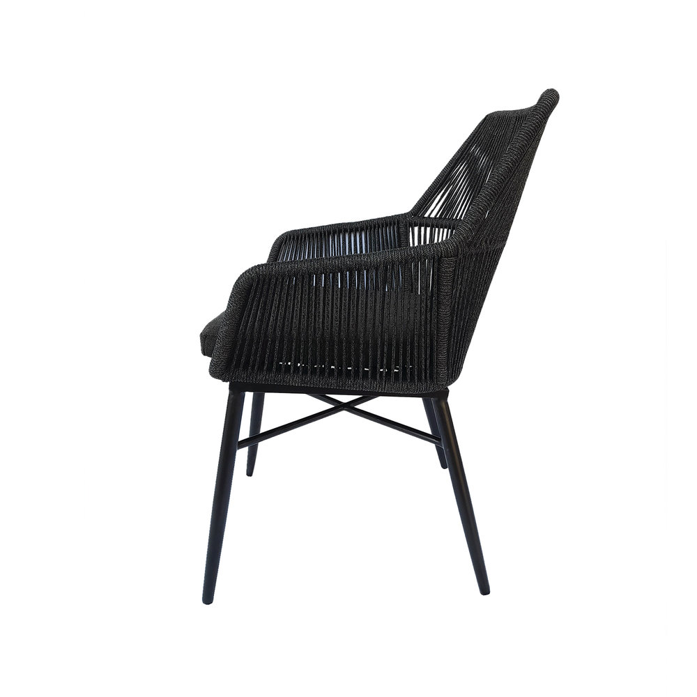 AVH-Collectie Chianti dining tuinstoel zwart rope AVH-Collectie Chianti dining tuinstoel zwart rope
