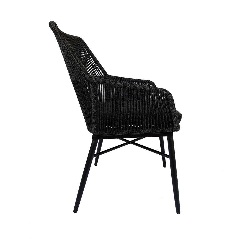 AVH-Collectie Chianti dining tuinstoel zwart rope AVH-Collectie Chianti dining tuinstoel zwart rope