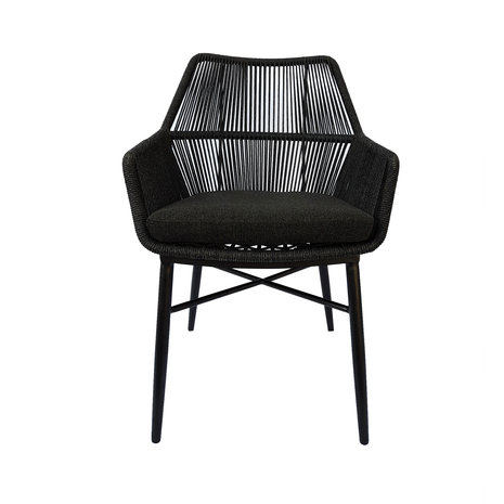 AVH-Collectie Chianti dining tuinstoel zwart rope AVH-Collectie Chianti dining tuinstoel zwart rope