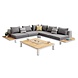 Higold Polo hoek loungeset 4-delig aluminium wit Higold Polo hoek loungeset 4-delig aluminium wit