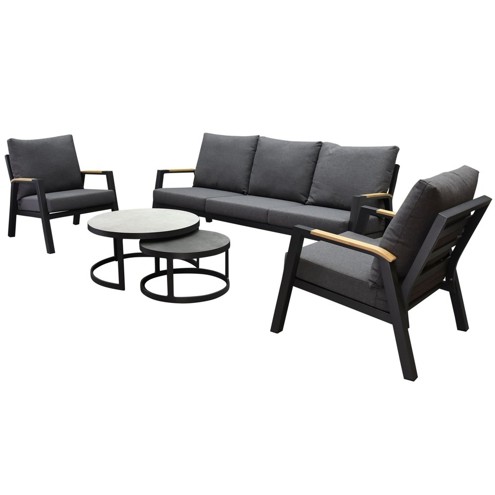 AVH-Collectie Montenegro stoel bank loungeset 5 delig aluminium AVH-Collectie Montenegro stoel bank loungeset 5 delig aluminium