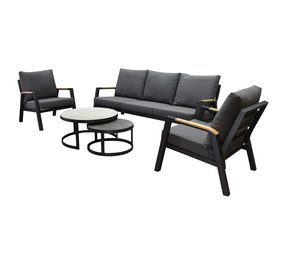 AVH-Collectie Montenegro stoel bank loungeset 5 delig aluminium AVH-Collectie Montenegro stoel bank loungeset 5 delig aluminium