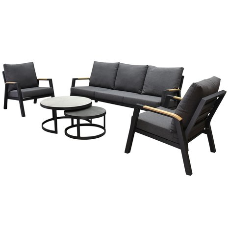 AVH-Collectie Montenegro stoel bank loungeset 5 delig aluminium AVH-Collectie Montenegro stoel bank loungeset 5 delig aluminium