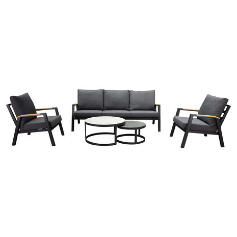 AVH-Collectie Montenegro stoel bank loungeset 5 delig aluminium AVH-Collectie Montenegro stoel bank loungeset 5 delig aluminium