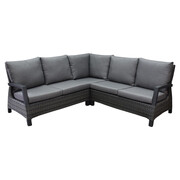 AVH-Collectie Dallas hoek loungeset 3 delig antraciet