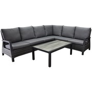 AVH-Collectie Dallas hoek loungeset 5 delig antraciet wicker