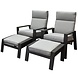 Garden Impressions Max lounge balkonset 4 delig verstelbaar aluminium Garden Impressions Max lounge balkonset 4 delig verstelbaar aluminium