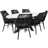 AVH-Collectie Chianti Salvador dining tuinset 220x115xH75 cm 7 delig polywood AVH-Collectie Chianti Salvador dining tuinset 220x115xH75 cm 7 delig polywood