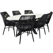 AVH-Collectie Chianti Salvador dining tuinset 220x115xH75 cm 7 delig polywood
