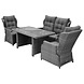 AVH-Collectie Ibiza XL stoel-bank loungeset 4-delig verstelbaar antraciet AVH-Collectie Ibiza XL stoel-bank loungeset 4-delig verstelbaar antraciet