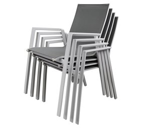 AVH-Collectie Set van 4 x New Valley dining tuinstoel stapelbaar wit