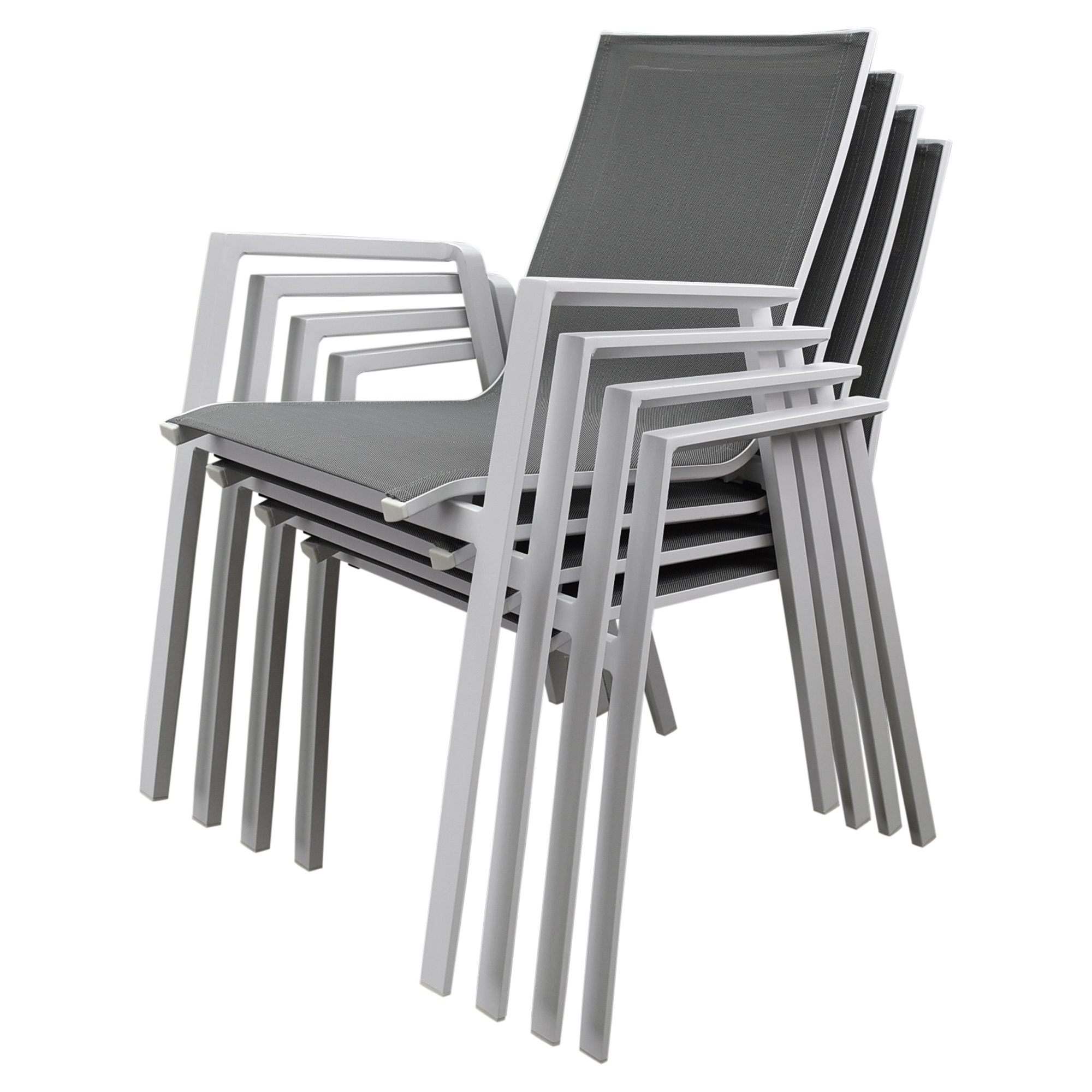 AVH-Collectie Set van 4 x New Valley dining tuinstoel stapelbaar wit