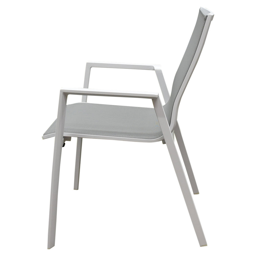 AVH-Collectie New Valley Fresno dining tuinset 100x100xH74 cm 5 delig aluminium wit