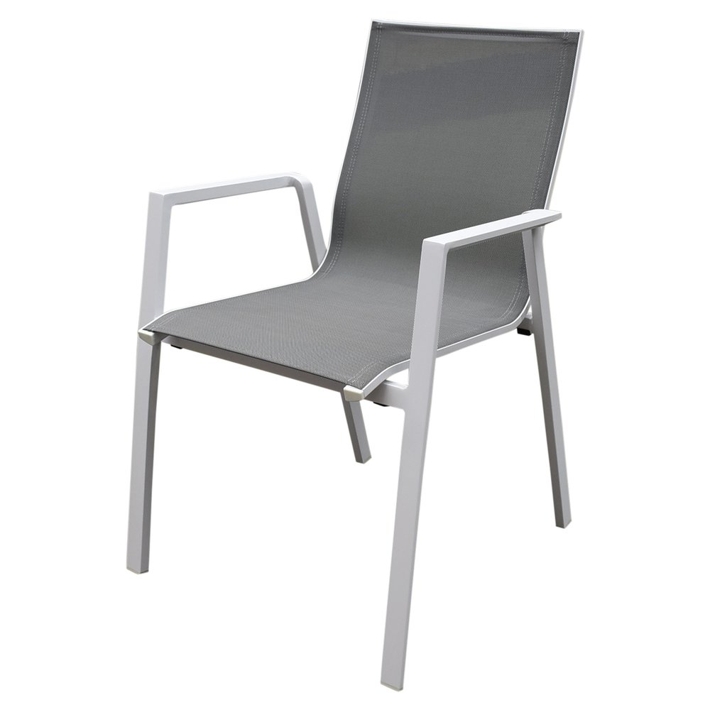 AVH-Collectie New Valley Fresno dining tuinset 100x100xH74 cm 5 delig aluminium wit