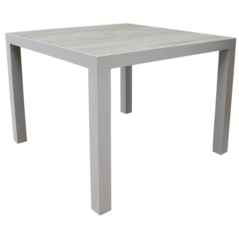 AVH-Collectie New Valley Fresno dining tuinset 100x100xH74 cm 5 delig aluminium wit