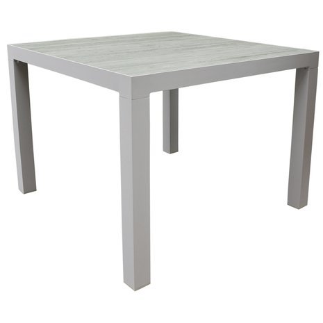 AVH-Collectie New Valley Fresno dining tuinset 100x100xH74 cm 5 delig aluminium wit