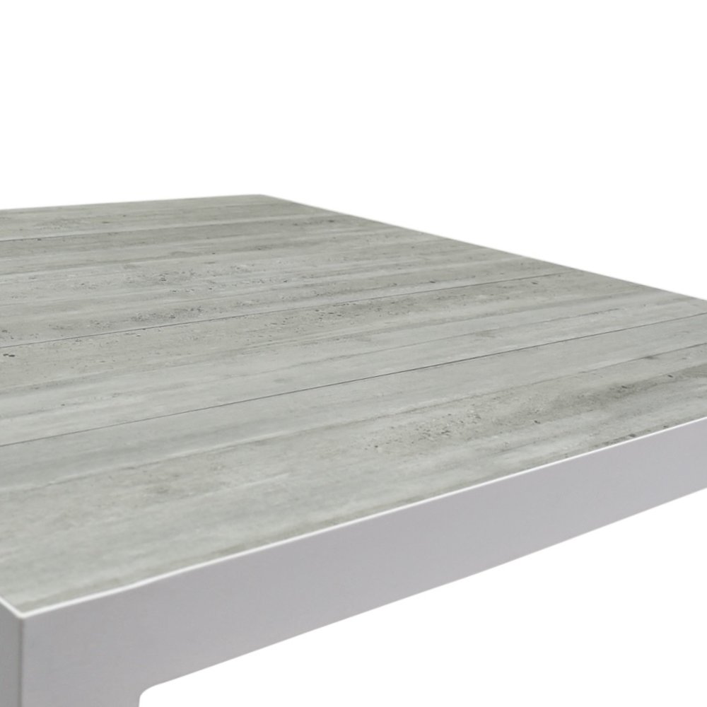 AVH-Collectie New Valley Fresno dining tuinset 100x100xH74 cm 5 delig aluminium wit