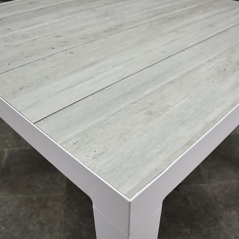 AVH-Collectie New Valley Fresno dining tuinset 100x100xH74 cm 5 delig aluminium wit
