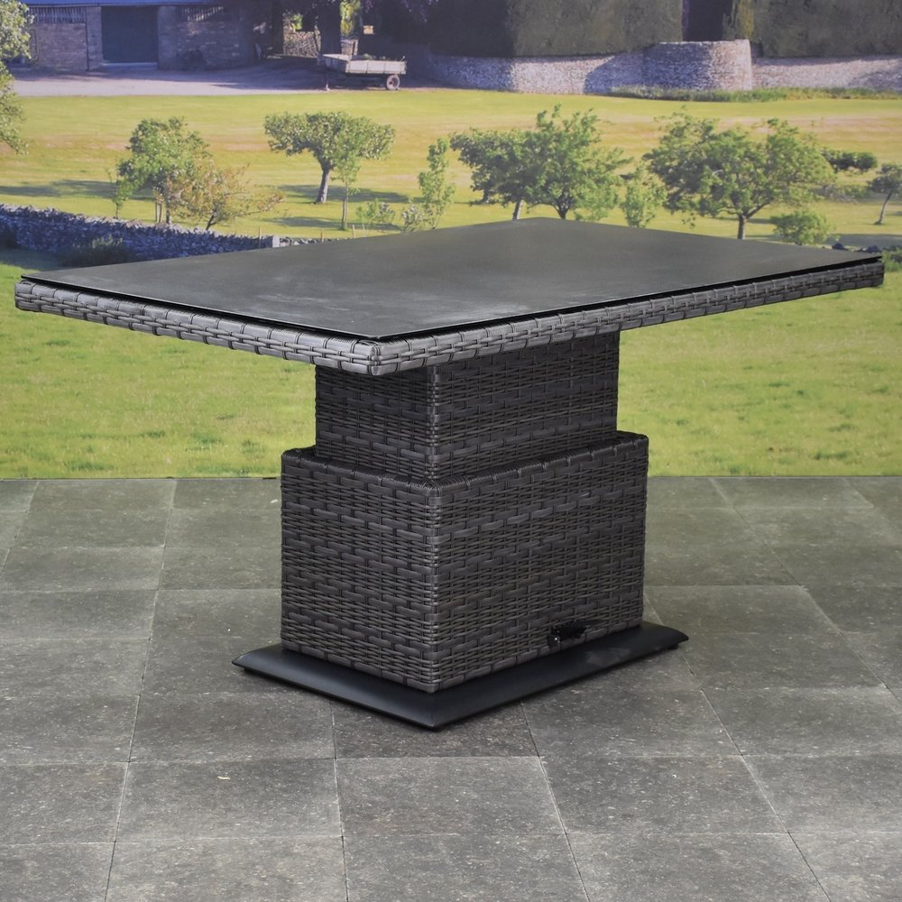 AVH-Collectie Ibiza premium dining verstelbare hoek loungeset 7 delig antraciet met verstelbare tafel AVH-Collectie Ibiza premium dining verstelbare hoek loungeset 7 delig antraciet met verstelbare tafel