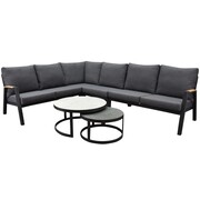 AVH-Collectie Montenegro hoek loungeset 6-delig antraciet aluminium