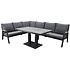 Montenegro dining hoek loungeset 5 delig met verstelbare tafel antraciet Montenegro dining hoek loungeset 5 delig met verstelbare tafel antraciet