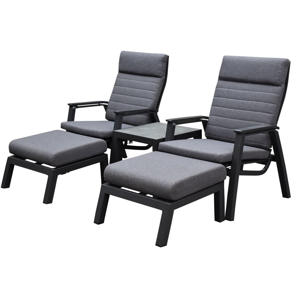 AVH-Collectie Monaco lounge balkonset 5 delig verstelbaar antraciet AVH-Collectie Monaco lounge balkonset 5 delig verstelbaar antraciet