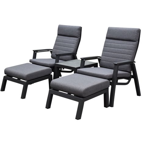 AVH-Collectie Monaco lounge balkonset 5 delig verstelbaar antraciet AVH-Collectie Monaco lounge balkonset 5 delig verstelbaar antraciet