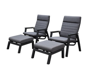 AVH-Collectie Monaco lounge balkonset 4 delig verstelbaar antraciet AVH-Collectie Monaco lounge balkonset 4 delig verstelbaar antraciet