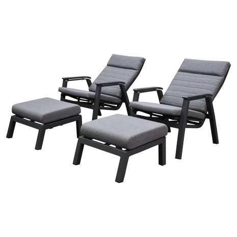 AVH-Collectie Monaco lounge balkonset 4 delig verstelbaar antraciet AVH-Collectie Monaco lounge balkonset 4 delig verstelbaar antraciet