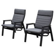 AVH-Collectie Monaco lounge balkonset 2 delig verstelbaar antraciet aluminium